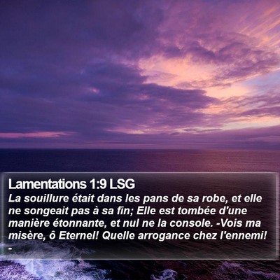 Lamentations 1:9 LSG Bible Verse Image