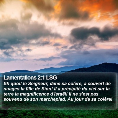 Lamentations 2:1 LSG Bible Verse Image