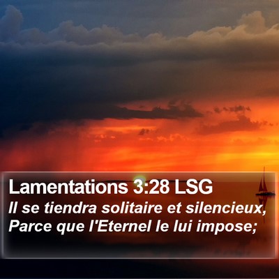 Lamentations 3:28 LSG Bible Verse Image