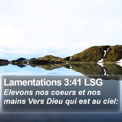 Lamentations 3:41 LSG Bible Verse Image