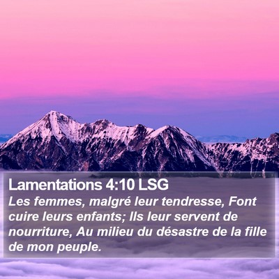 Lamentations 4:10 LSG Bible Verse Image