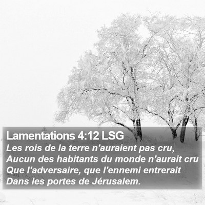 Lamentations 4:12 LSG Bible Verse Image