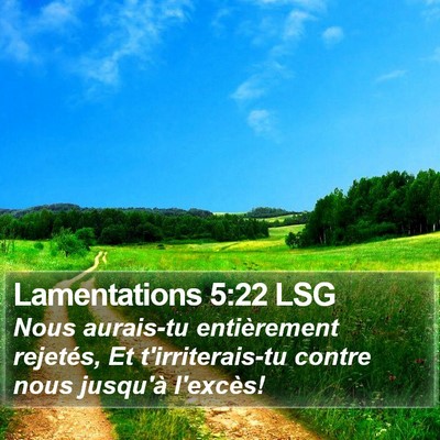 Lamentations 5:22 LSG Bible Verse Image