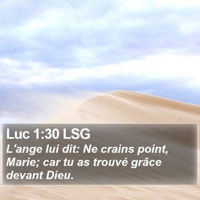 Luc 1:30 LSG Bible Verse Image