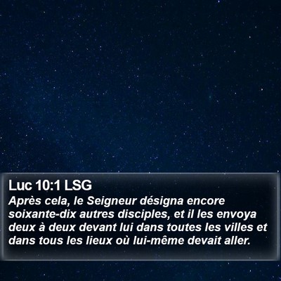 Luc 10:1 LSG Bible Verse Image