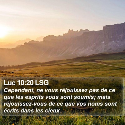 Luc 10:20 LSG Bible Verse Image