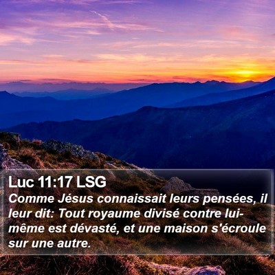 Luc 11:17 LSG Bible Verse Image