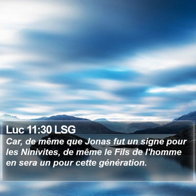 Luc 11:30 LSG Bible Verse Image