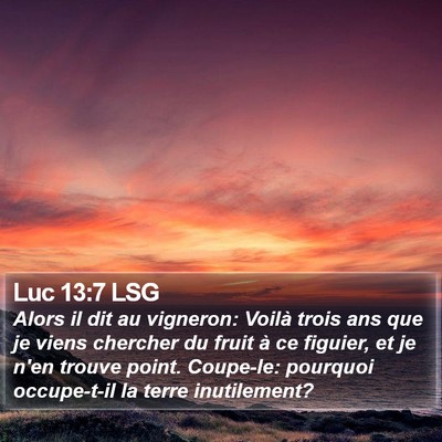 Luc 13:7 LSG Bible Verse Image