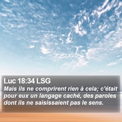 Luc 18:34 LSG Bible Verse Image