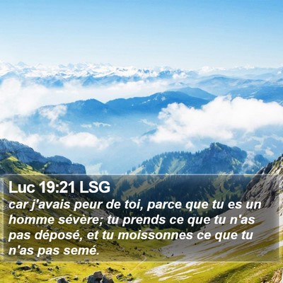 Luc 19:21 LSG Bible Verse Image