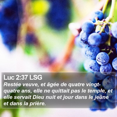 Luc 2:37 LSG Bible Verse Image