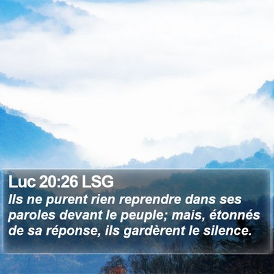Luc 20:26 LSG Bible Verse Image