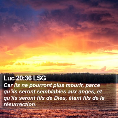 Luc 20:36 LSG Bible Verse Image