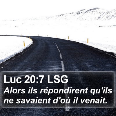Luc 20:7 LSG Bible Verse Image