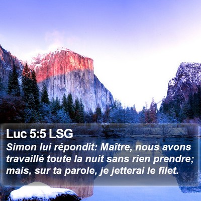 Luc 5:5 LSG Bible Verse Image