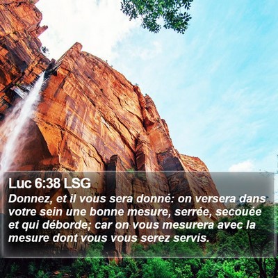 Luc 6:38 LSG Bible Verse Image