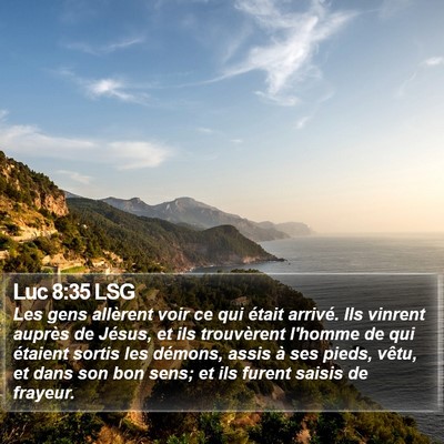 Luc 8:35 LSG Bible Verse Image