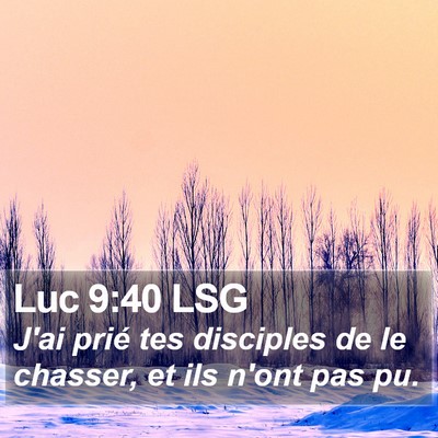 Luc 9:40 LSG Bible Verse Image