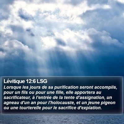 Lévitique 12:6 LSG Bible Verse Image
