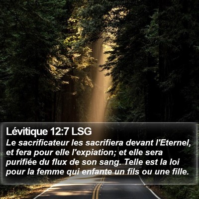 Lévitique 12:7 LSG Bible Verse Image