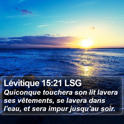 Lévitique 15:21 LSG Bible Verse Image
