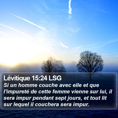 Lévitique 15:24 LSG Bible Verse Image