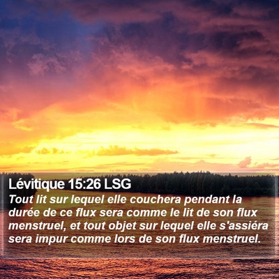 Lévitique 15:26 LSG Bible Verse Image