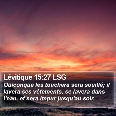 Lévitique 15:27 LSG Bible Verse Image