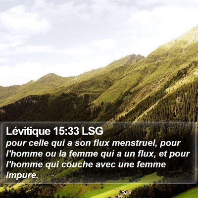 Lévitique 15:33 LSG Bible Verse Image