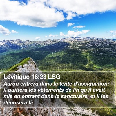 Lévitique 16:23 LSG Bible Verse Image
