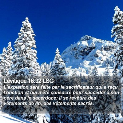Lévitique 16:32 LSG Bible Verse Image