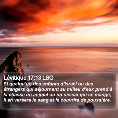 Lévitique 17:13 LSG Bible Verse Image