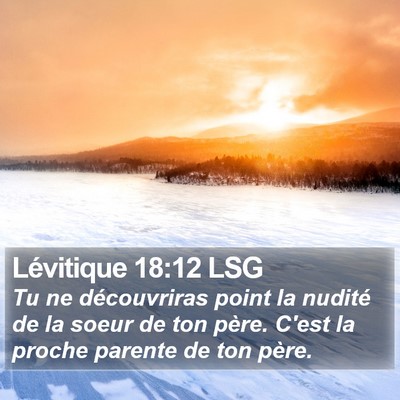 Lévitique 18:12 LSG Bible Verse Image