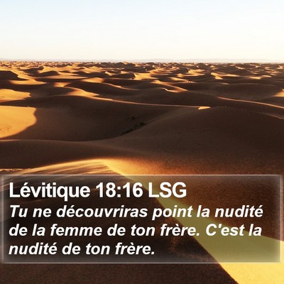 Lévitique 18:16 LSG Bible Verse Image