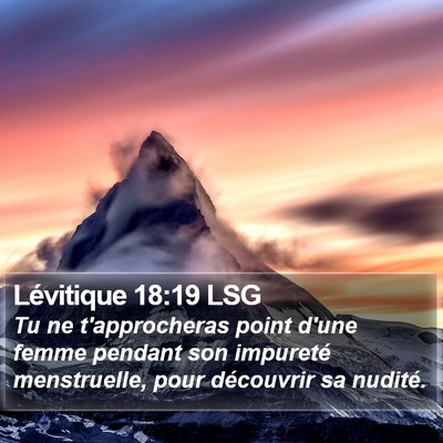 Lévitique 18:19 LSG Bible Verse Image