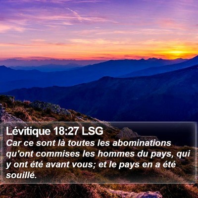 Lévitique 18:27 LSG Bible Verse Image