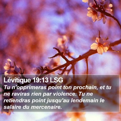 Lévitique 19:13 LSG Bible Verse Image