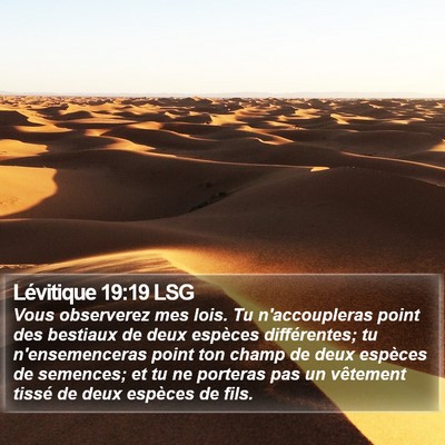Lévitique 19:19 LSG Bible Verse Image