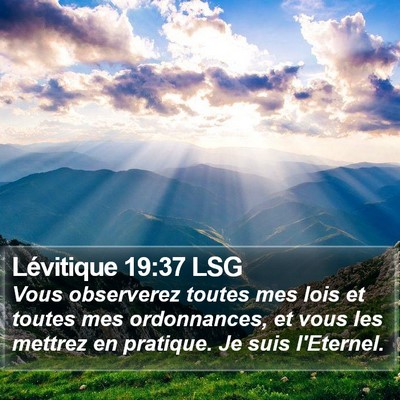 Lévitique 19:37 LSG Bible Verse Image