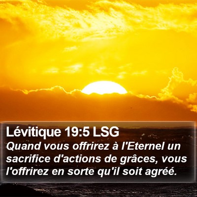 Lévitique 19:5 LSG Bible Verse Image