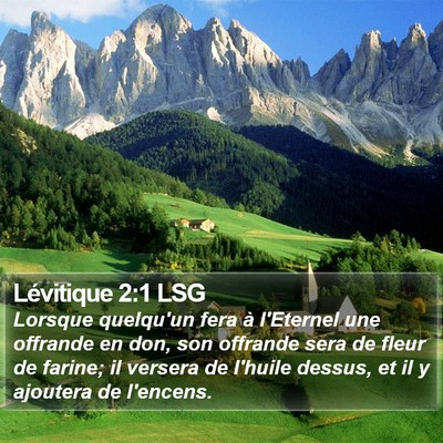 Lévitique 2:1 LSG Bible Verse Image