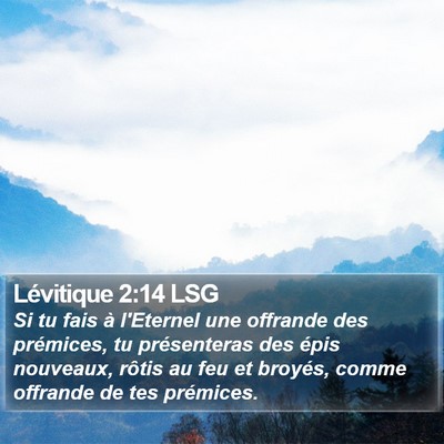 Lévitique 2:14 LSG Bible Verse Image