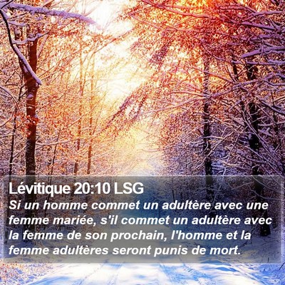 Lévitique 20:10 LSG Bible Verse Image