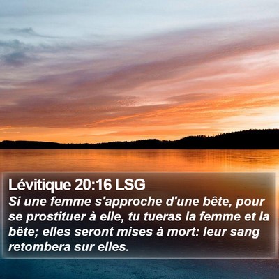 Lévitique 20:16 LSG Bible Verse Image