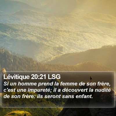 Lévitique 20:21 LSG Bible Verse Image