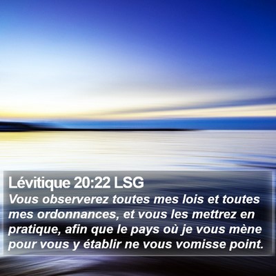 Lévitique 20:22 LSG Bible Verse Image