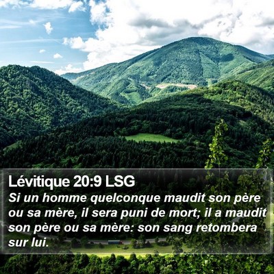 Lévitique 20:9 LSG Bible Verse Image