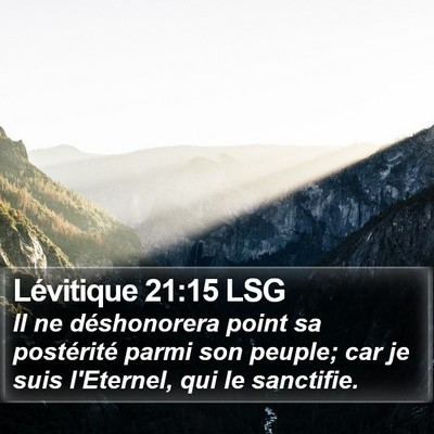 Lévitique 21:15 LSG Bible Verse Image