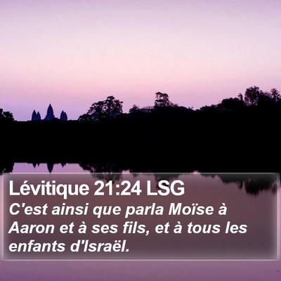 Lévitique 21:24 LSG Bible Verse Image